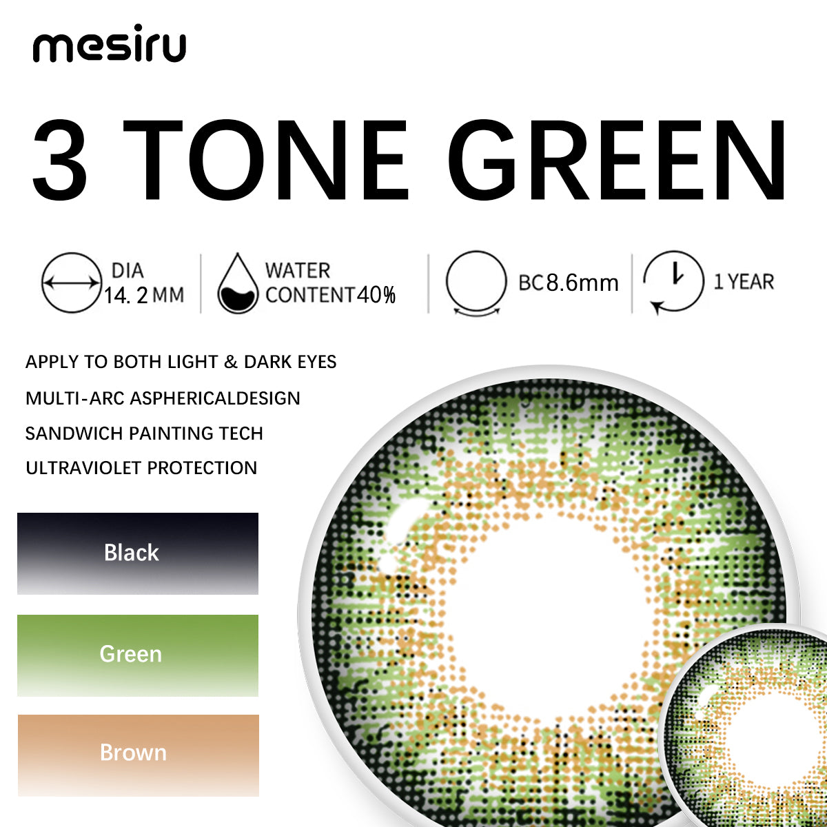 Mesiru 3T04 Glitter Green